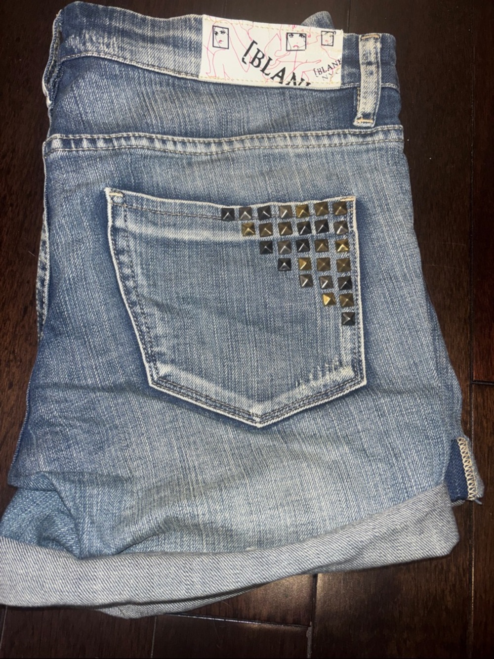 Blank NYC Rockstar Stud Jean Shorts. Size 27.